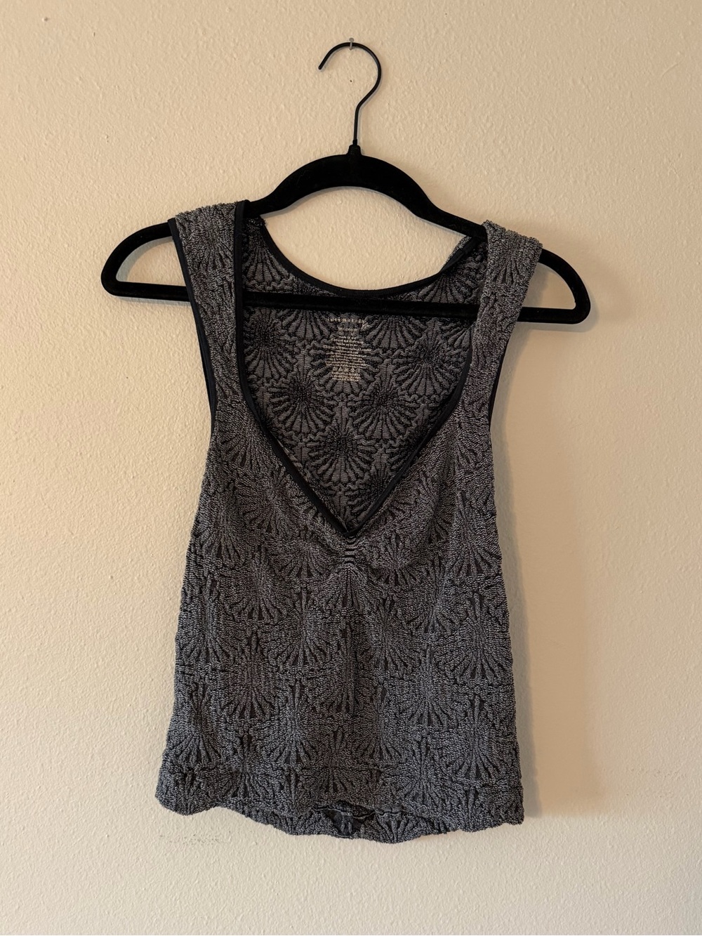 Free People Charcoal Stretch V-Neck Tank